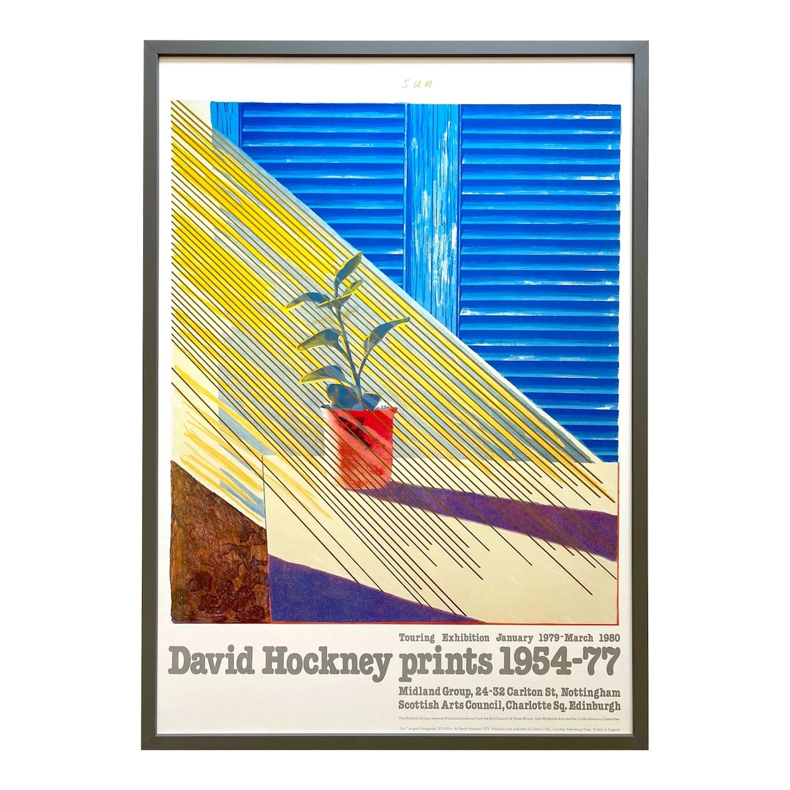 David Hockney ポスター David Hockney Vintage 1979 Lithograph Print Framed Large