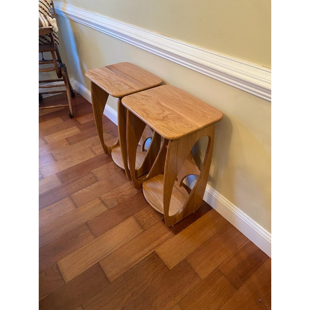 Handmade mid century modern inspired tables. Can be used as end tables, side tables, nightstands, etc. Original design by...