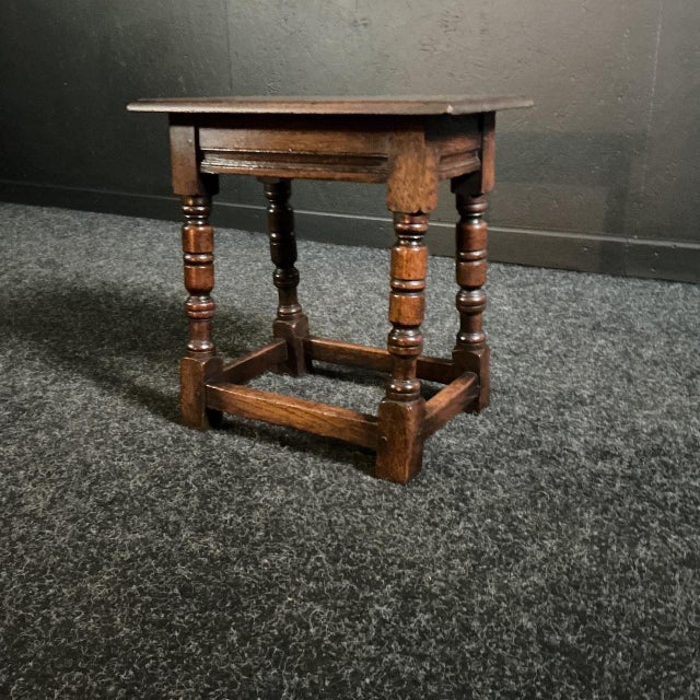 Late 19th Century Victorian Oak Joint Stool, 1890 For Sale - Image 5 of 8