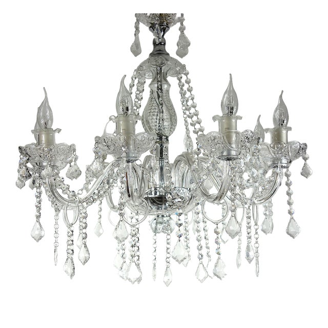 Glass Crystal Chandelier from Unbekannt, 1990s For Sale