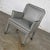 Modern Gray Faux Leather Modified Parsons Style Armed Accent Chair on Casters For Sale - Image 14 of 17