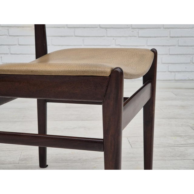 Danish Dining Chairs in Teak & Leather, 1970s, Set of 5 For Sale - Image 10 of 18