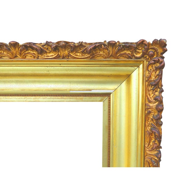 Rococo Large Vintage Ornate Rococo Style Gilt on Gesso Frame For Sale - Image 3 of 12