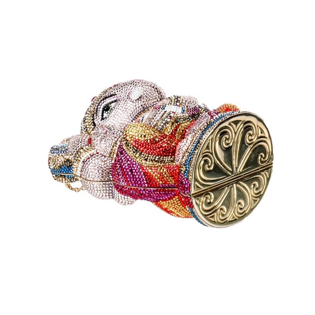 Metal 2020s Judith Leiber Ganesh Crystal Evening Clutch Bag Minaudiere Shoulder For Sale - Image 7 of 10