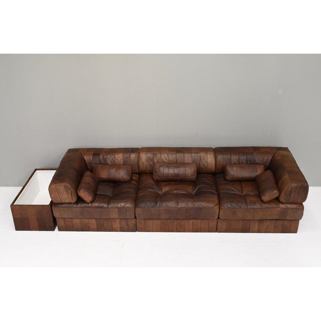 1970s DS-88 Sectional Sofa in Cognac Brown Leather from De Sede, Switzerland, 1970s, Set of 19 For Sale - Image 5 of 18