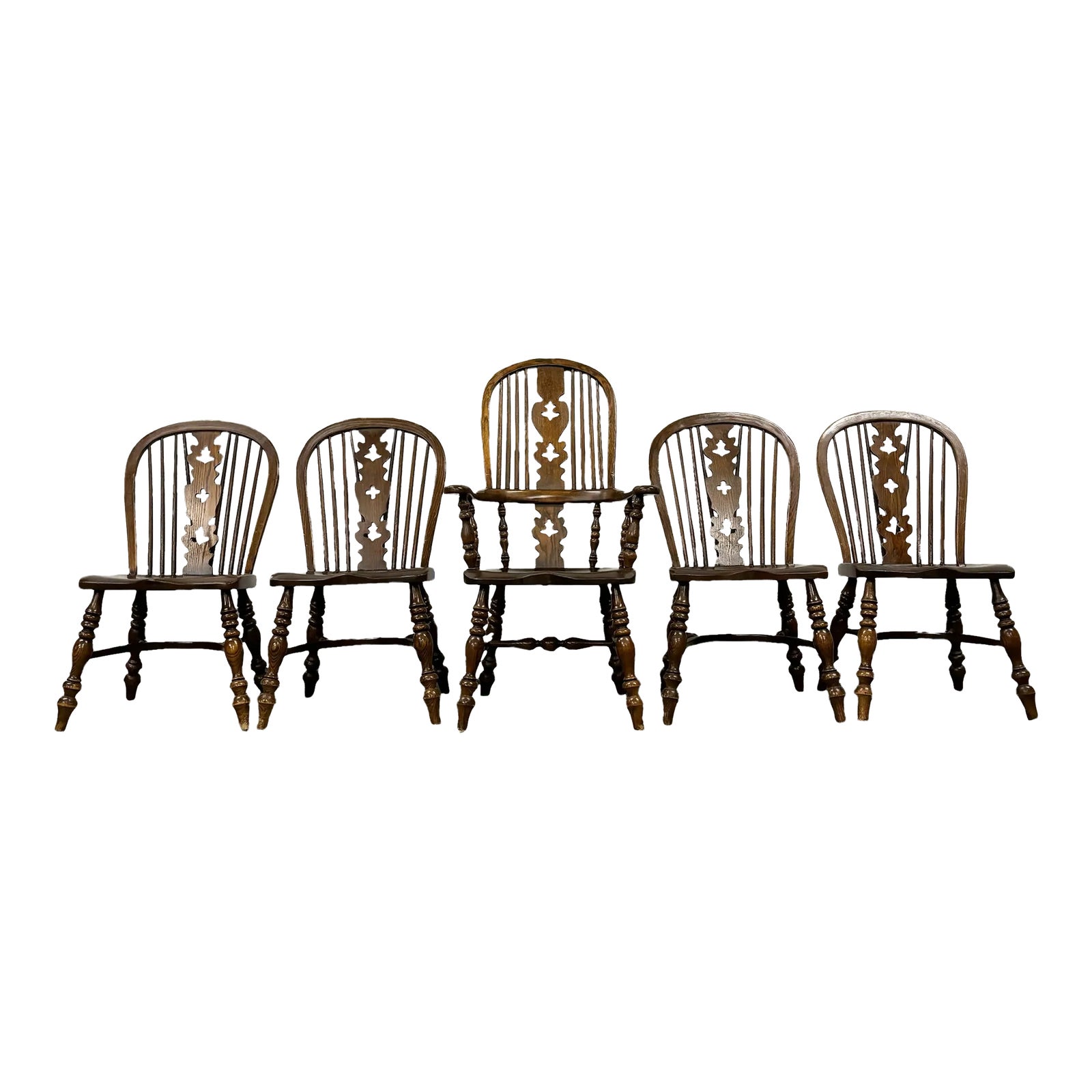 Vintage Conant Ball Furniture Makers Windsor Dining Chairs Set of 5