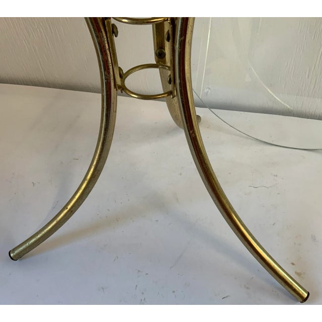 Gold Mid Century Metal Base With Glass Top For Sale - Image 8 of 10