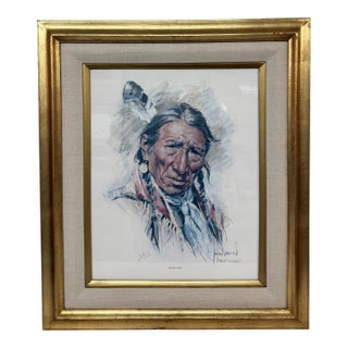 Harley Brown Sitting Eagle Lithograph, Signed For Sale