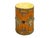 Distressed Light Orange Tibetan Style Jewel Symbol Round Drum Table For Sale - Image 4 of 10