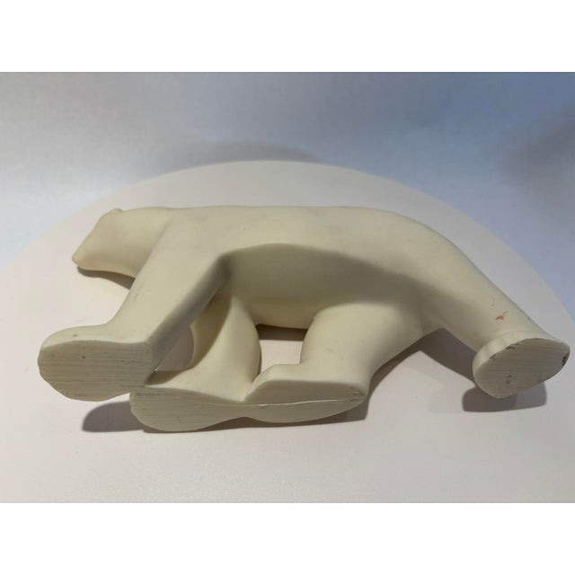 Art Deco Cast Resin White Polar Bear Sculpture After Francois Pompon For Sale In Palm Springs - Image 6 of 9