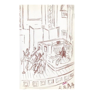 1970s Myriam Cahn Carnegie Hall Drawing For Sale