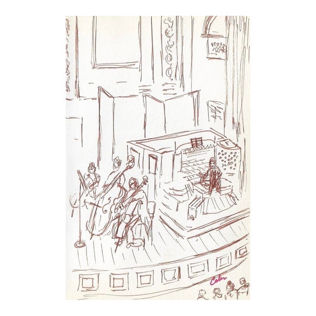1970s Myriam Cahn Carnegie Hall Drawing For Sale