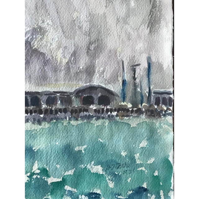 "San Francisco Marina View" 1975 Bay Area Watercolor Landscape Original Painting For Sale - Image 4 of 6