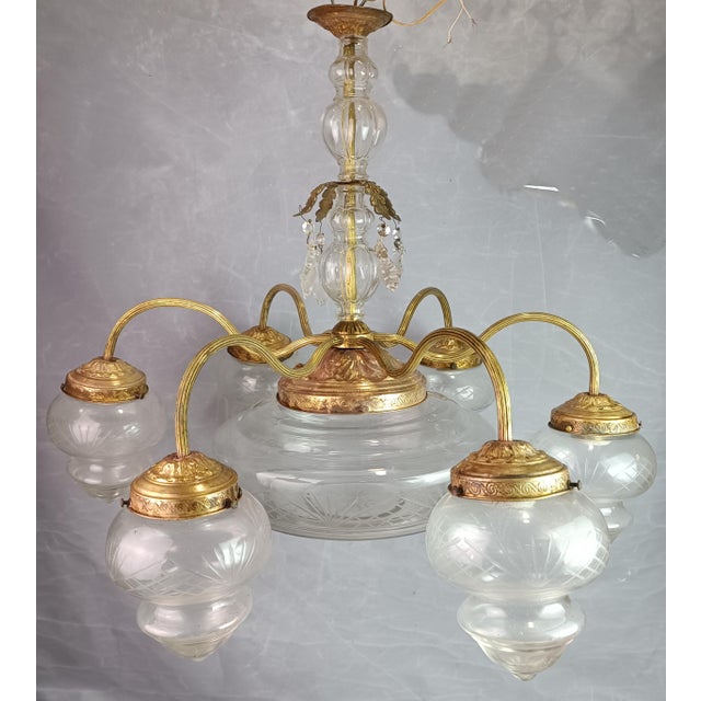 Modern Art Deco Ceiling Lamp, 1930s For Sale - Image 3 of 10