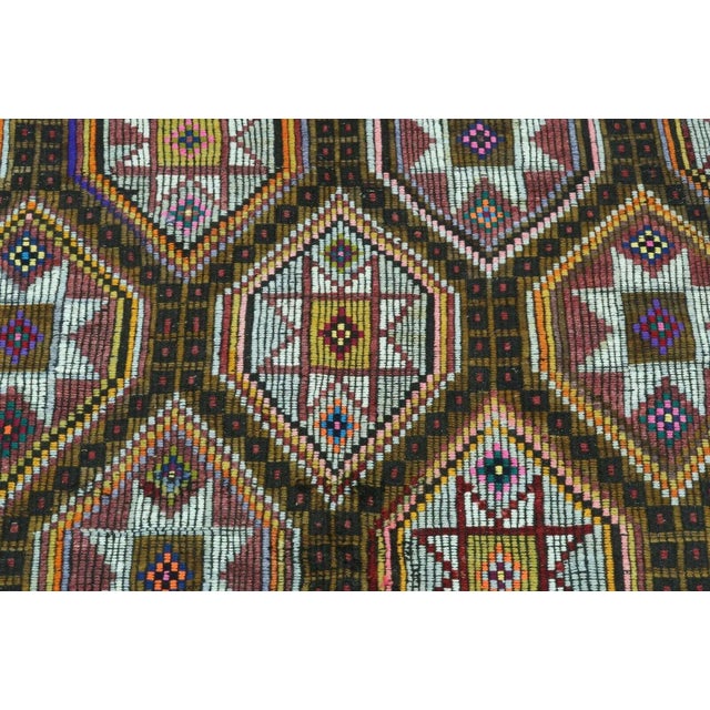 Star Designed Vintage Turkish Area Rug - 81"x140" For Sale In Raleigh - Image 6 of 13