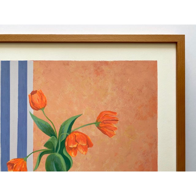 Carol Chapman Vintage 1994 Contemporary Limited Edition Framed Hand Signed Pop Art Silkscreen Print " Tulips for Nana " 1992 For Sale - Image 13 of 18