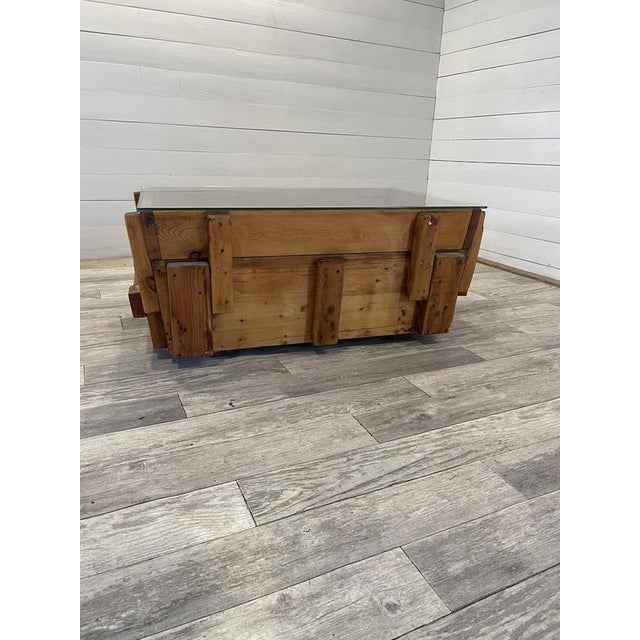 Vintage Industrial Coffee Table in Wooden Molds by Locomotive Factory in Martin, 1950 For Sale - Image 10 of 10