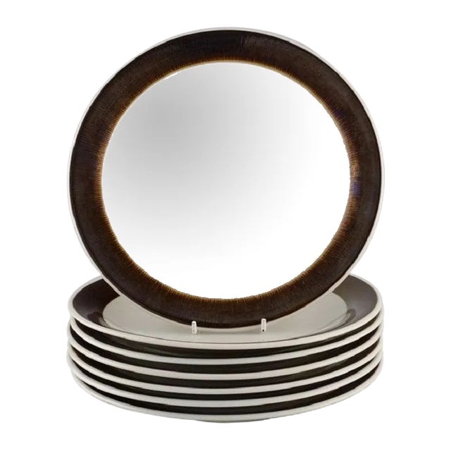Koka Dinner Plates by Hertha Bengtson for Rörstrand, Set of 7 For Sale