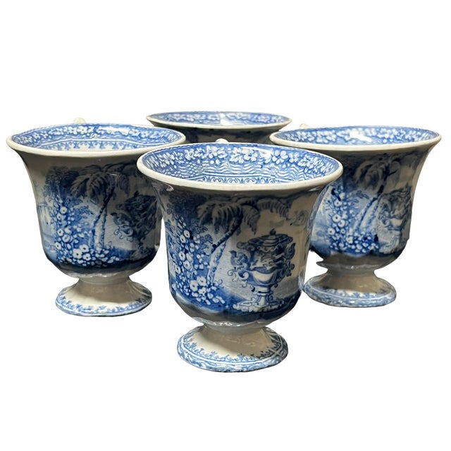 Staffordshire Mid 19th Century Staffordshire Punch or Custard Cups- Set of 4 For Sale - Image 4 of 11