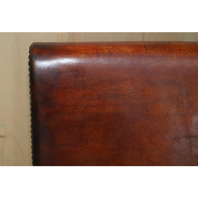 Spanish Brown Leather & Oak Dining Chairs by Pierre Lottier for Alamazan, Set of 6 For Sale - Image 6 of 18