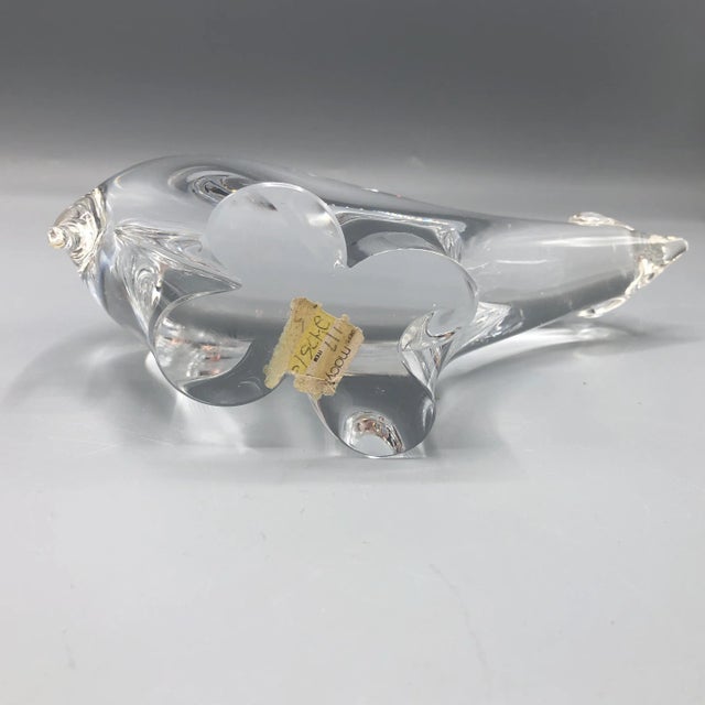 Glass Clear Crystal Sculpture of a Polar Bear For Sale - Image 7 of 8