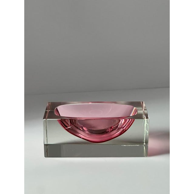 Pink Vintage Murano Glass Bowl by Alessandro Mandruzzato, 1980s For Sale - Image 8 of 13