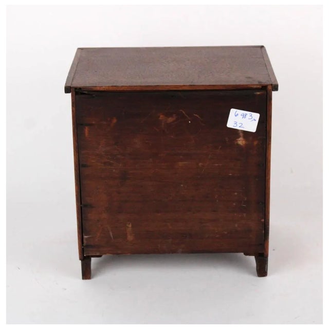 Brown Antique Salesman Sample Federal Style Oak Chest of Drawers For Sale - Image 8 of 9