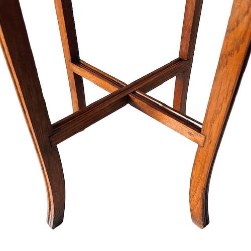 Antique Pedestal Brocante Plant Table in Oak, 1890s For Sale - Image 5 of 7