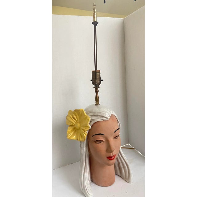 Mid Century Lamp Lady Frederic Weinberg Style Terra Cotta Bust Sculpture For Sale - Image 13 of 13