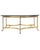 Mid-Century Labarge Attributed Hollywood Regency Brass Coffee Table. A beautiful octagonal cut glass sits atop a solid...