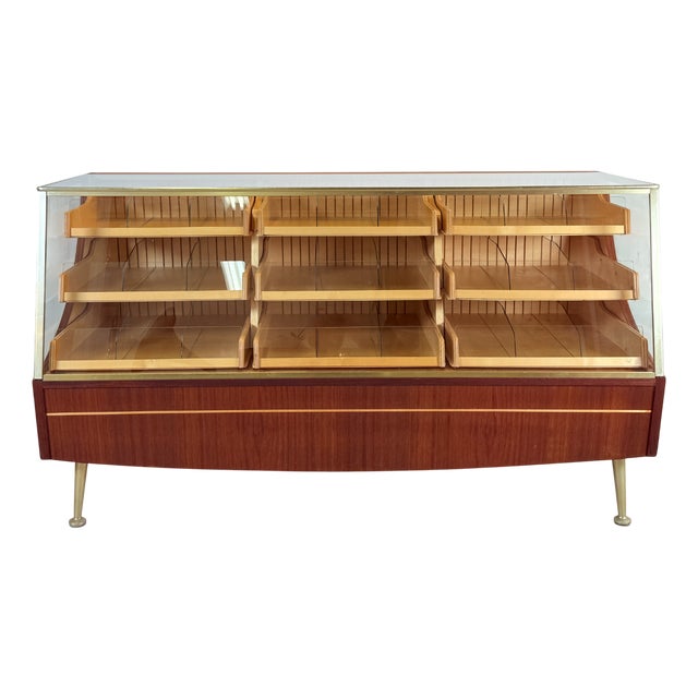 Vintage Teak Counter with 9 Drawers by A. Ahlström, 1950s For Sale