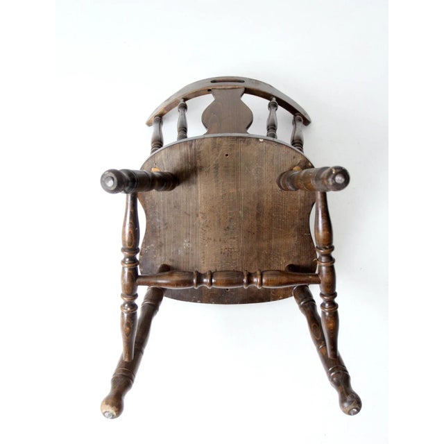 Vintage Wood Pub Style Chair For Sale - Image 11 of 12