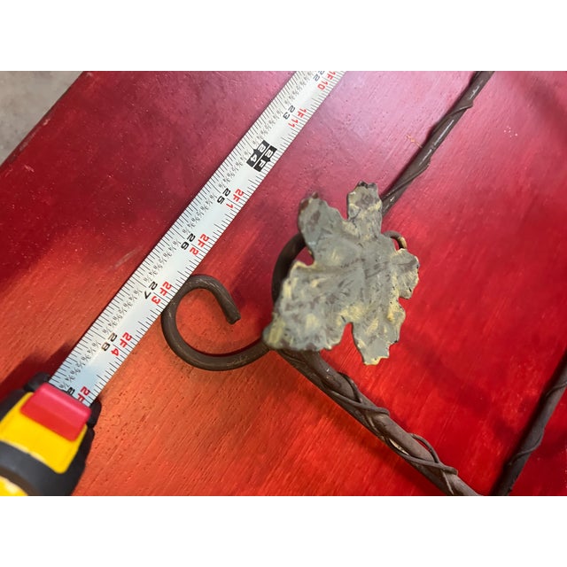 Silver Vintage Metal Wall Hanging Plate Holder With Leaf and Grape Details For Sale - Image 8 of 9