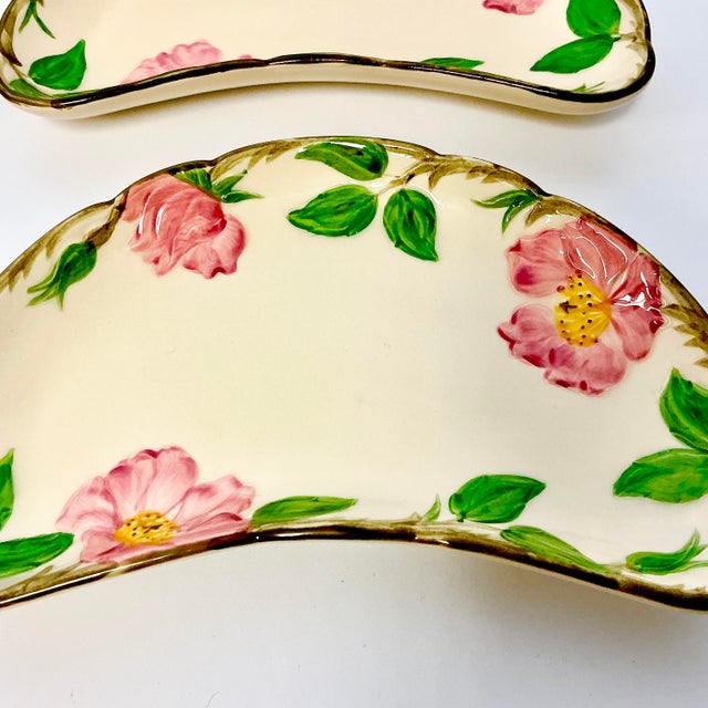 Mid Century Americana Boho Chic Franciscan Desert Rose Crescent Plates - Set of 6 For Sale - Image 10 of 12