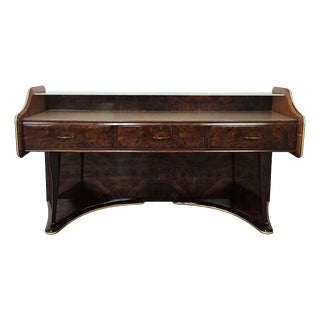 Entrance Dressing Table in Briar Root with Glass Tops, 1950 For Sale