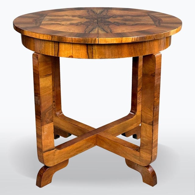 Art-Deco Small Folding Dining Table in Walnut, 1930s For Sale - Image 9 of 9