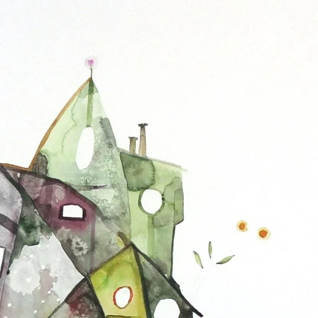 Contemporary Maria C Bernhardsson "Green House" Original Painting For Sale - Image 3 of 8
