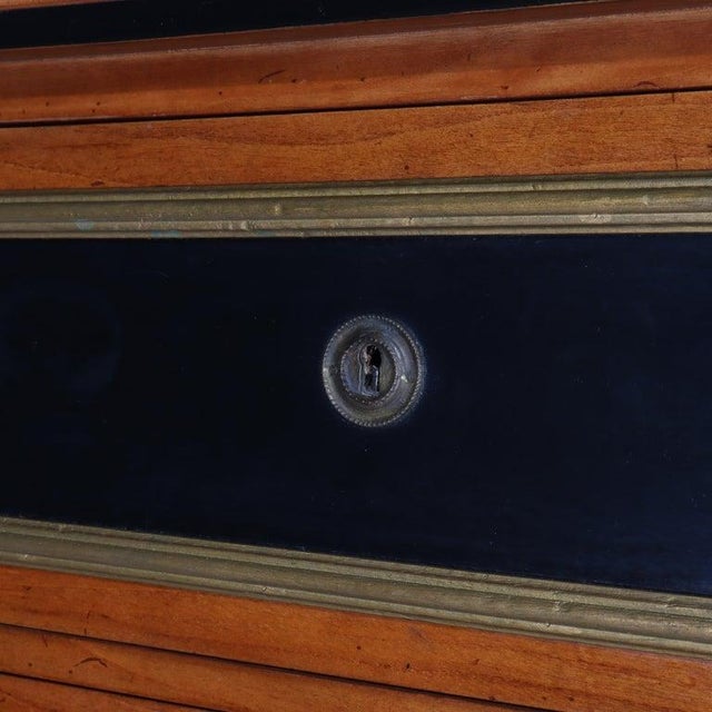 Wood Antique Italian Ebonized & Gilt Trim Cherry 7-Drawer Classical Semainier C1930 For Sale - Image 7 of 17