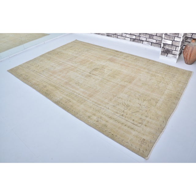 Handmade wool carpet in Turkish Anatolia , Vintage Oushak Rug,Turkish Vintage Anatolian Rug, Handmade wool Rug . One Of...