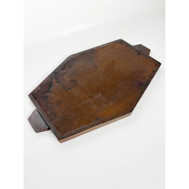 Brown Art Deco Wooden Tray, France, 1940s For Sale - Image 8 of 11