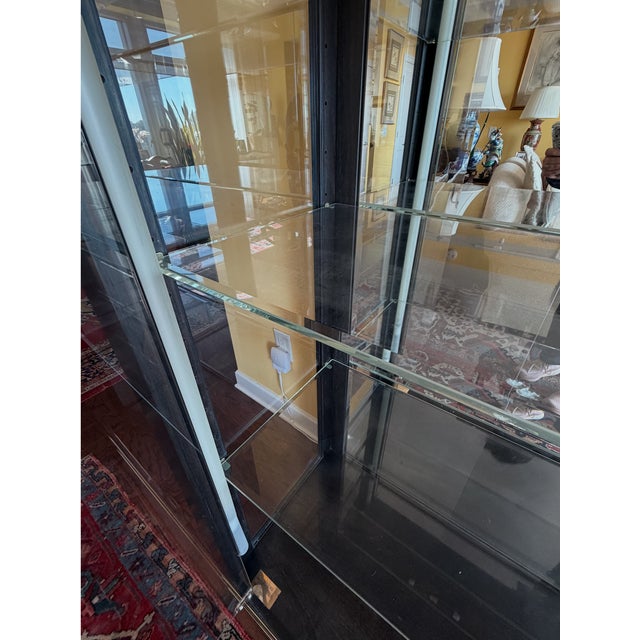 Milo Baughman Milo Baughman Custom 1991 Lighted Museum Glass Display Cabinet For Sale - Image 4 of 5