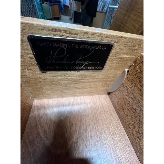 1970s Vladimir Kagan Curved Executive Desk With Exotic Wood Top and Waterfall Sides For Sale - Image 12 of 18