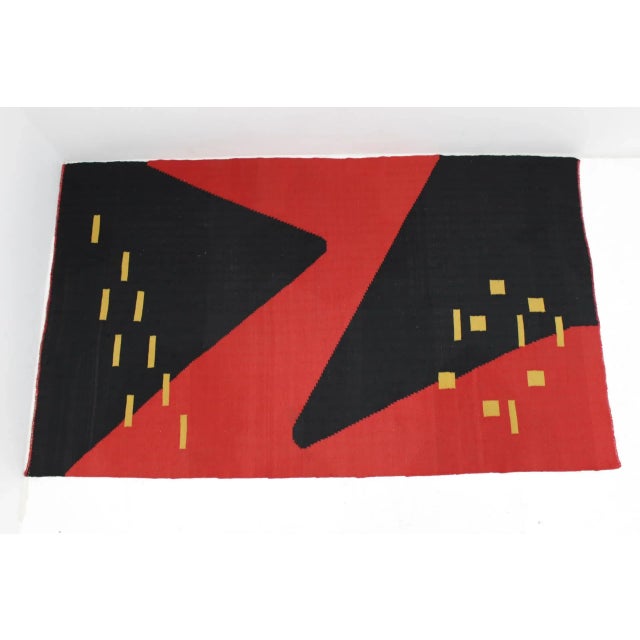 Modernist Geometric Kilim Style Carpet, 1959 For Sale - Image 6 of 6