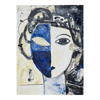 Abstract Figurative Original Oil Painting 'Portrait of a Woman' | Unframed For Sale