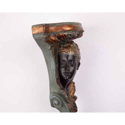 Black Antique Corbel Bracket With the Face of a Woman For Sale - Image 8 of 12