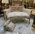 French Rococo-Style Sofa – Pastel Floral Upholstery With Ornate Gold Leaf & Carved Frame For Sale In Miami - Image 6 of 6