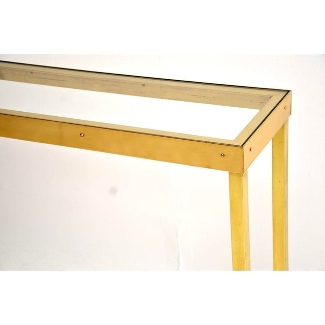1970s Vintage Brass and Glass Console Table, 1970s For Sale - Image 5 of 7