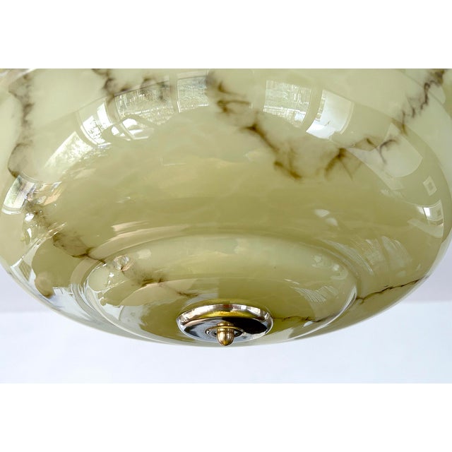 Art Deco Pendant Light in Marble Glass, 1930s For Sale - Image 12 of 18