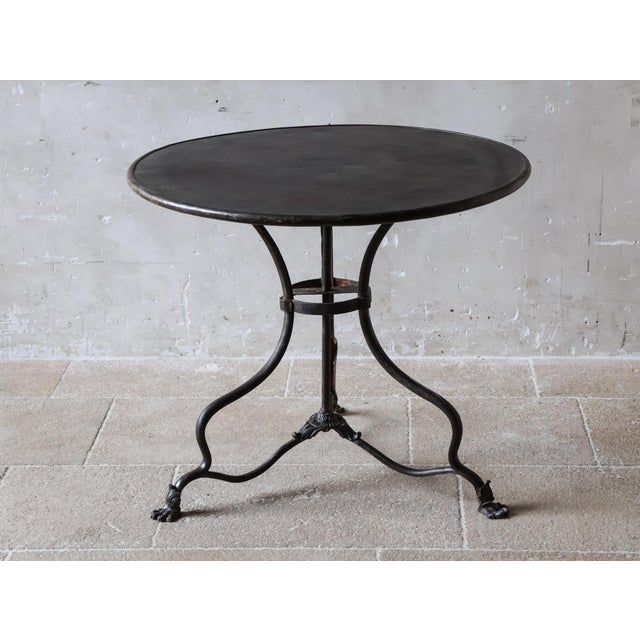 19th Century French Cast Iron Bistro Table with Claw Feet from Arras, 1890s For Sale - Image 3 of 11