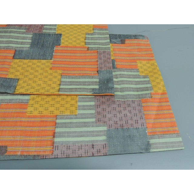 Vintage Multi Color Silk Patchwork Style Obi Textiles - Lot of 7 For Sale - Image 4 of 6